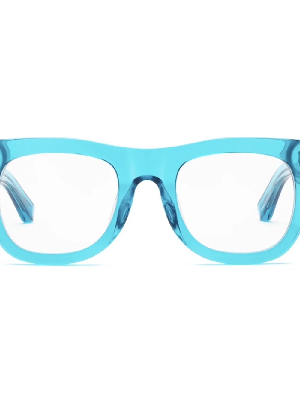 CADDIS D28 1.50 readers Blue Transparent Square Frames Eyewear